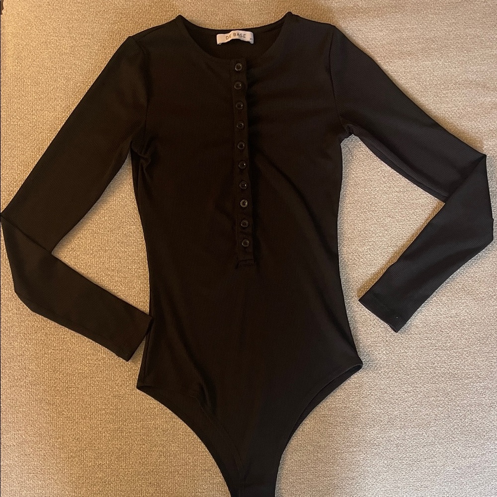 de-base Black Long Sleeve Women’s Bodysuit